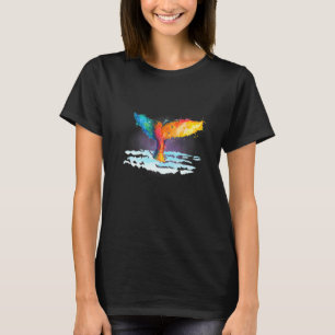 Wal Schwanz Wasserfarbe Fantasy Mythisch Mystisch T-Shirt