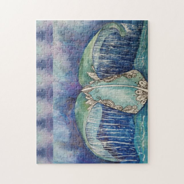 Wal-Schwanzpuzzlespiel (Vertikal)