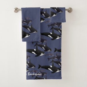 Wal-Tuch-Set-personalisierte Mörder-Wal-Tücher Badhandtuch Set