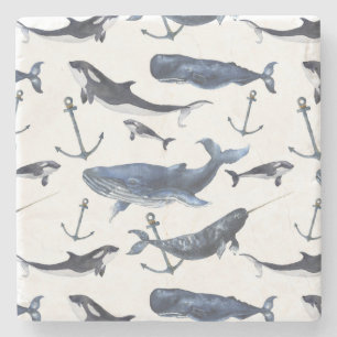 Wal- und Ankermuster Steinuntersetzer