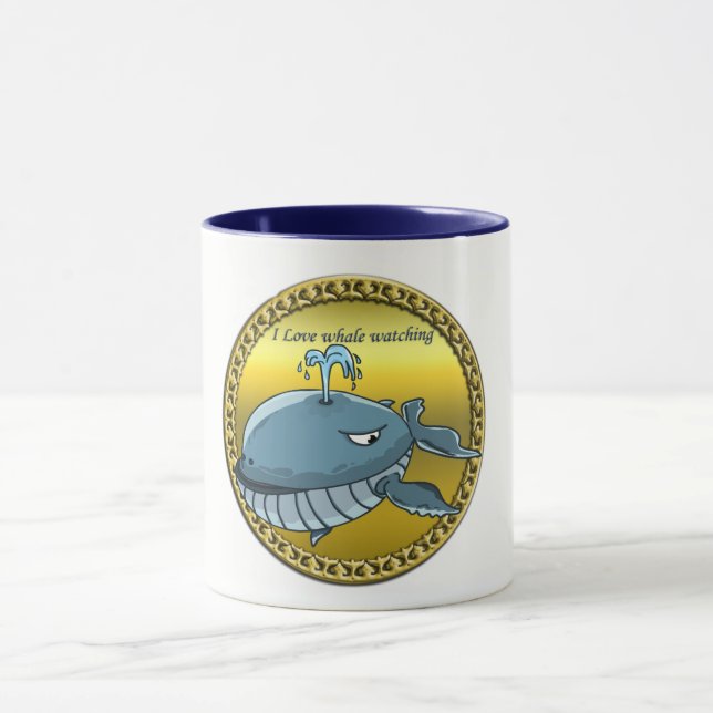 Walbeobachtung für riesige Blauwale Tasse (Zentrum)
