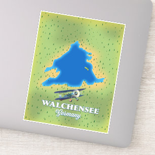 Walchensee Deutschland Karte Aufkleber
