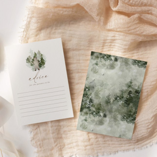 Wald-Adventure Gender Neutral-Baby-Dusche Hinweiskarte (Von Creator hochgeladen)