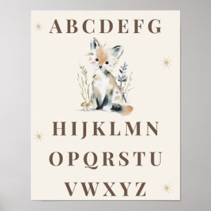 Wald Alphabet Kinderzimmer Druck Poster