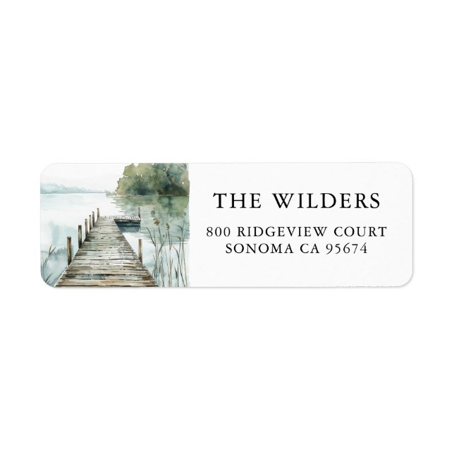 Wald Aquarell Bergsee Rücksendeadresse (Vorne)