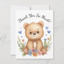 Wald Baby Bär Kinder Pastell Blau Herzen Floral
