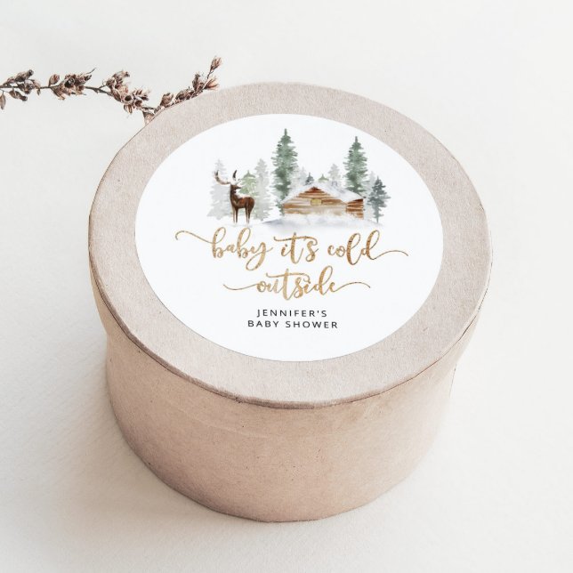 Wald Baby draußen kalt Runder Aufkleber (Von Creator hochgeladen)