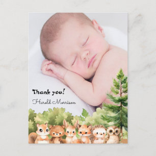 Wald Baby Junge Foto Danke Postkarte