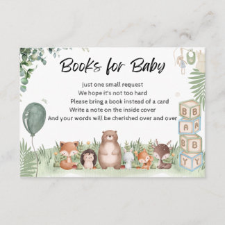 Wald-Baby-Party Bücher für Baby-Einlegekarte Begleitkarte