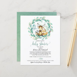 Wald-Baby-Party-Einladung per Post im Budget-Stil