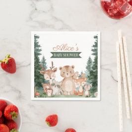 Wald-Baby-Party Greenery Wald-Tier-Serviette Serviette