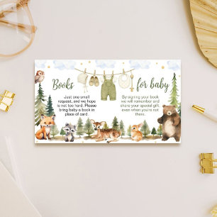 Wald Baby Shower Bücher für Baby Begleitkarte