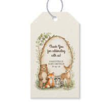 Wald-Baby-Shower-Geschenkanhänger