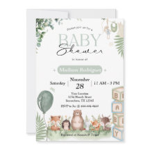 Wald-Babyparty-Einladung