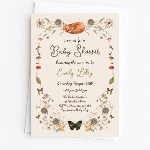 Wald-Babyparty Geschlechtsneutral Einladung