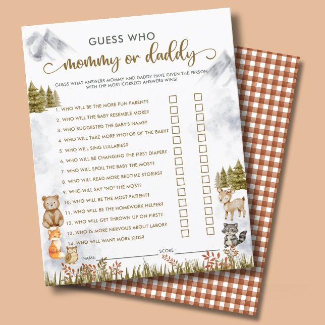 Wald-Babyparty-Spiele für Mama oder Papa  (Von Creator hochgeladen)