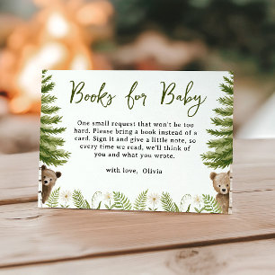 Wald Bären Bücher für Zwillinge-Baby-Party Begleitkarte