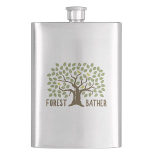 Wald Bather Birds Flachmann