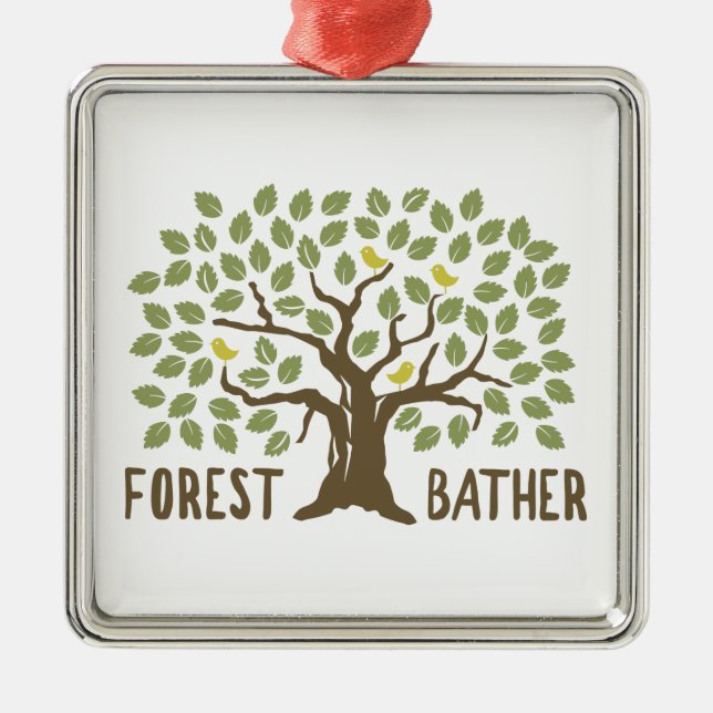 Wald Bather Birds Ornament Aus Metall (Vorne)