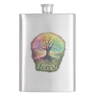 Wald Baum des Lebens Flasche Flachmann