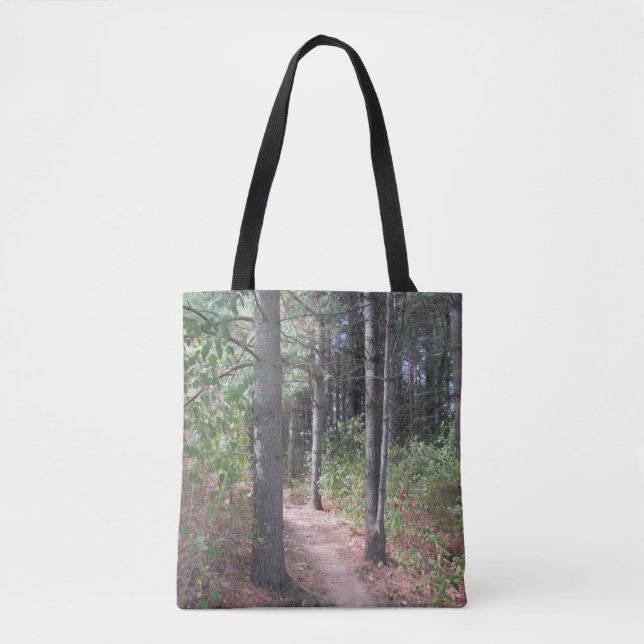 Wald Bäume Doppelseitige Tragetasche Tasche (Vorderseite)
