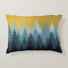 Wald Bäume Goldene Landschaft Dekokissen