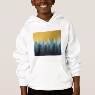 Wald Bäume Goldene Landschaft Hoodie
