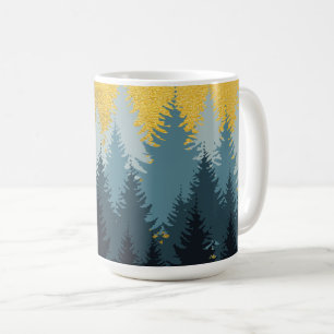 Wald Bäume Goldene Landschaft Kaffeetasse