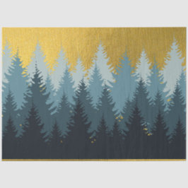 Wald Bäume Goldene Landschaft Seidenpapier