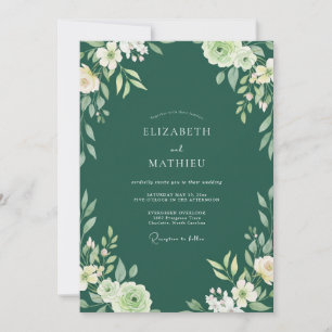 Wald bemalte Wildblumen-Hochzeit Einladung