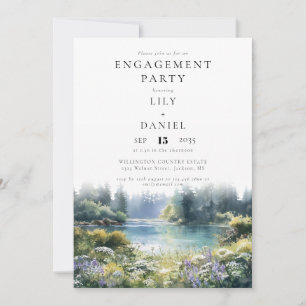 Wald-Blumen-Foto-Hochzeit am See Einladung