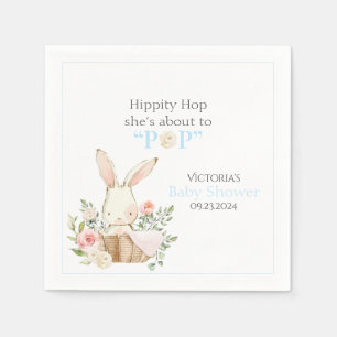 Wald Bunny Rabbit Blue Floral Napkins Serviette