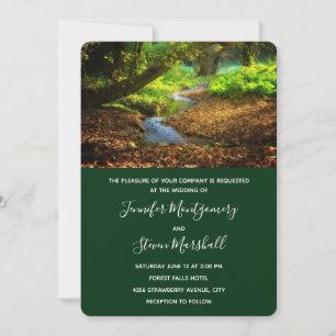 Wald Creek Schönes Naturfoto Hochzeit Einladung