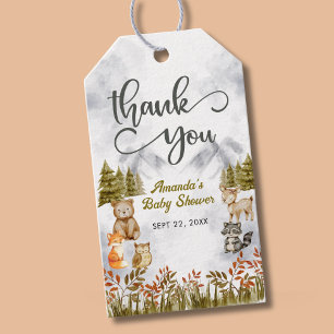 Wald-Danke-Waldtiere-Baby-Party Geschenkanhänger