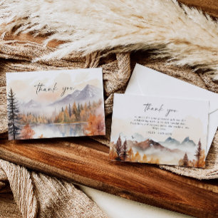 Wald-Dankeskarten-Set Wald Rustikal Herbst Gedämpf Dankeskarte