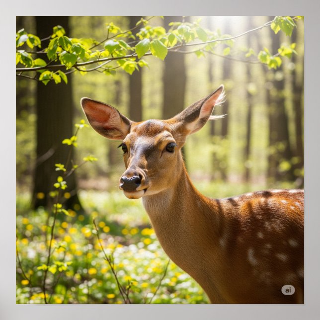Wald Deer Poster (Vorne)