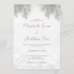 Wald, der eine Winter-Hochzeits-Einladung Wedding Einladung