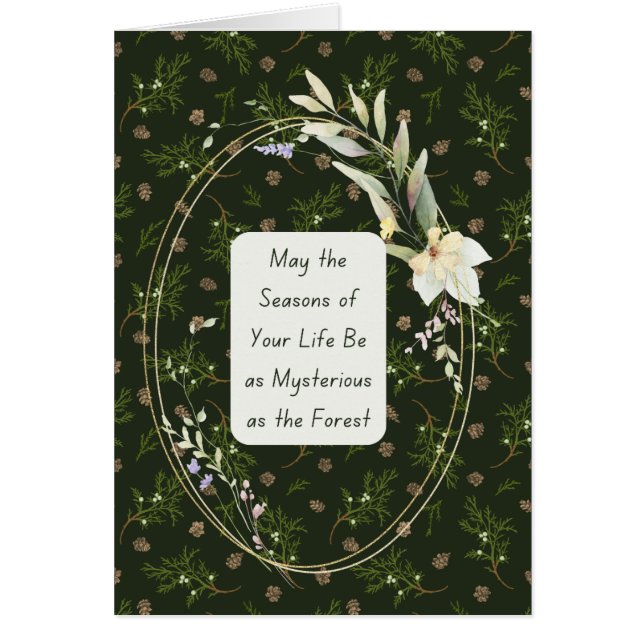 Wald - Dunkle Kerne Geburtstagkarte (Vorne)