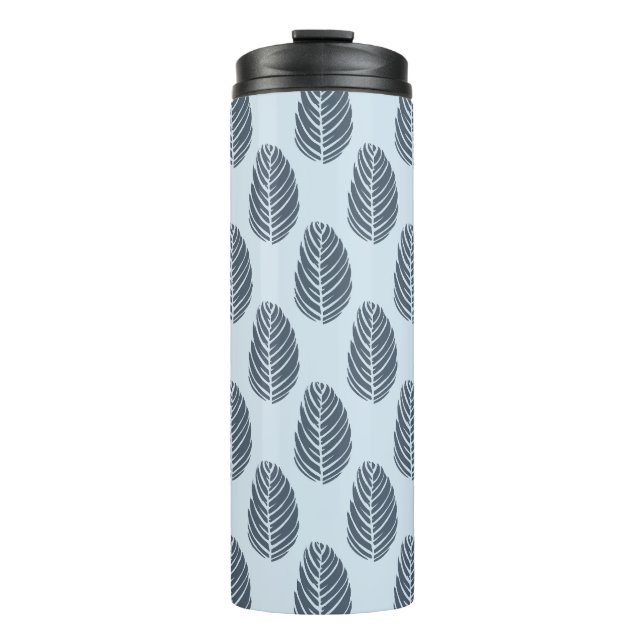 Wald Echo Nebelblau Navy Grau Thermosbecher (Vorderseite)
