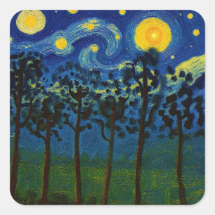 Wald Echos der Unendlichkeit - Eine Waldlandschaft Quadratischer Aufkleber