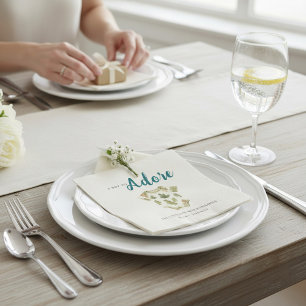 Wald-Eichenblatt "Adore" Babyparty-Serviette Serviette