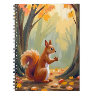 Wald Eichhörnchen   Herbst Tier Aquarell Fallen Notizblock