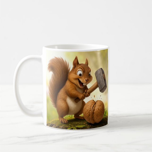 "Wald-Eichhörnchen Nussknacker Kaffeetasse (Links)