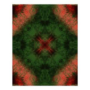 Wald Energie Kaleidoskop Fraktale Kunst Poster