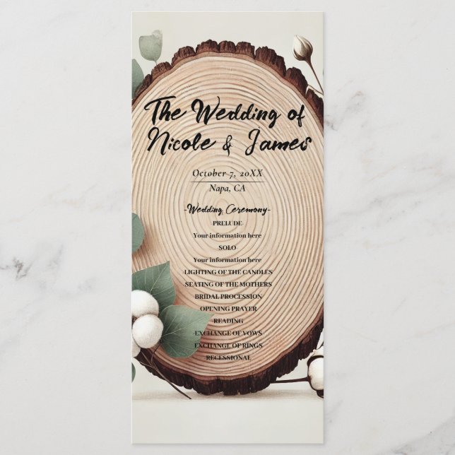 Wald-Eukalyptus-Baumwolle Rustikales Programm (Vorderseite)