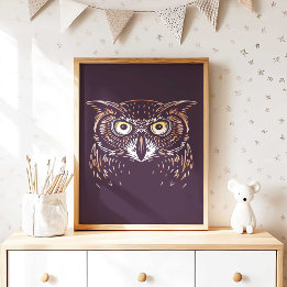 Wald Eulen Kinderzimmer Wandkunst Poster Druck