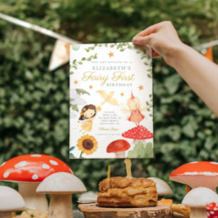 Wald Fairy First Birthday Mushroom Woodland Einladung