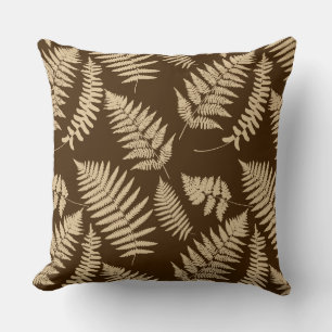 Wald-Farn-Muster, braun-beige-Wurfkissen Kissen