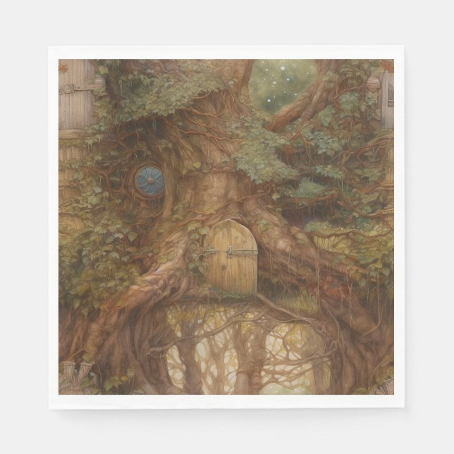 Wald-Feentür Serviette (Vorderseite)