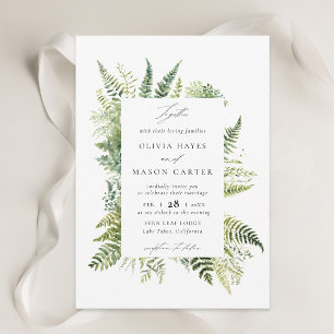 Wald Fern Mountains Wald Land Elegante Hochzeit Einladung